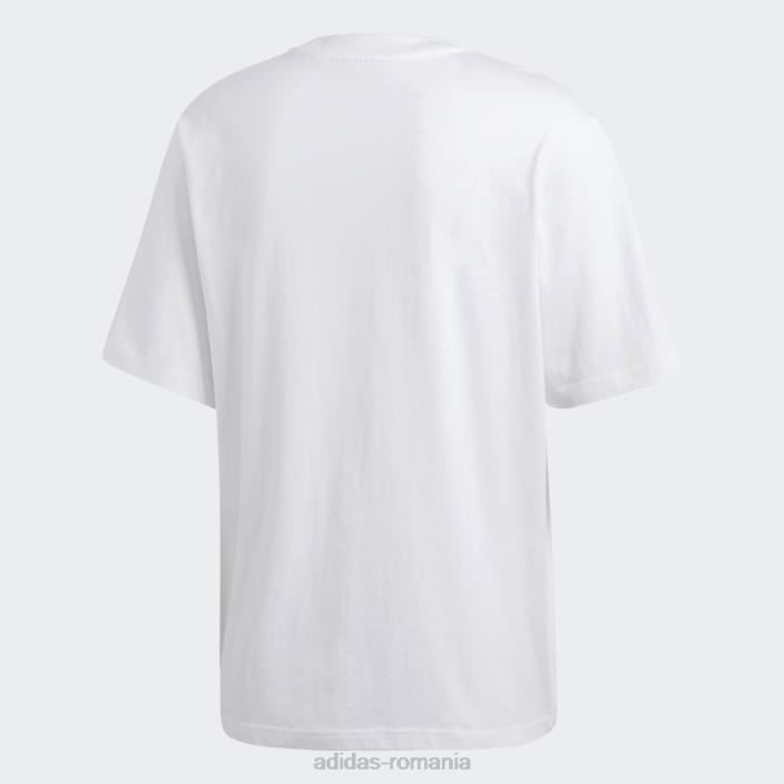 Adidas tricou cu trefoil supradimensionat alb bărbați alb 2JBN1696
