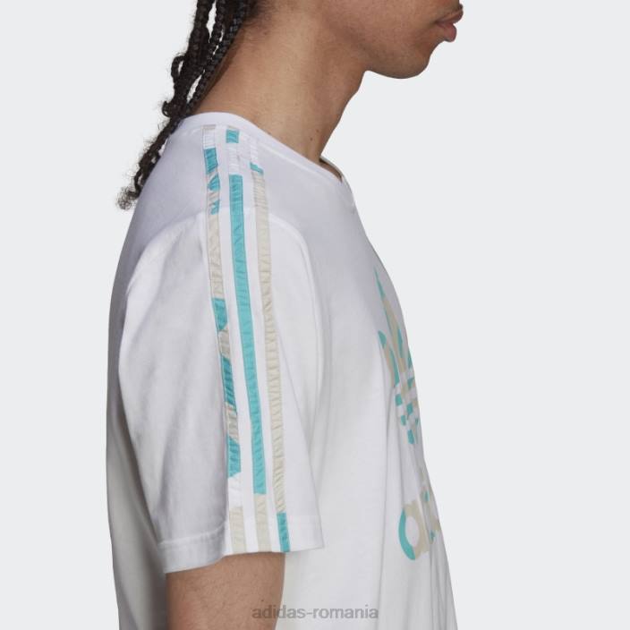 Adidas tricou cu umplutură camo grafică alb bărbați alb 2JBN15248