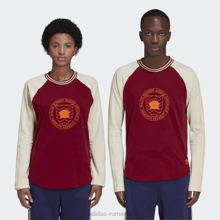 Adidas tricou grafic adidas cu mânecă lungă bonner burgundy Wales bărbați Burgundia 2JBN1683