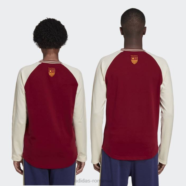 Adidas tricou grafic adidas cu mânecă lungă bonner burgundy Wales bărbați Burgundia 2JBN1683