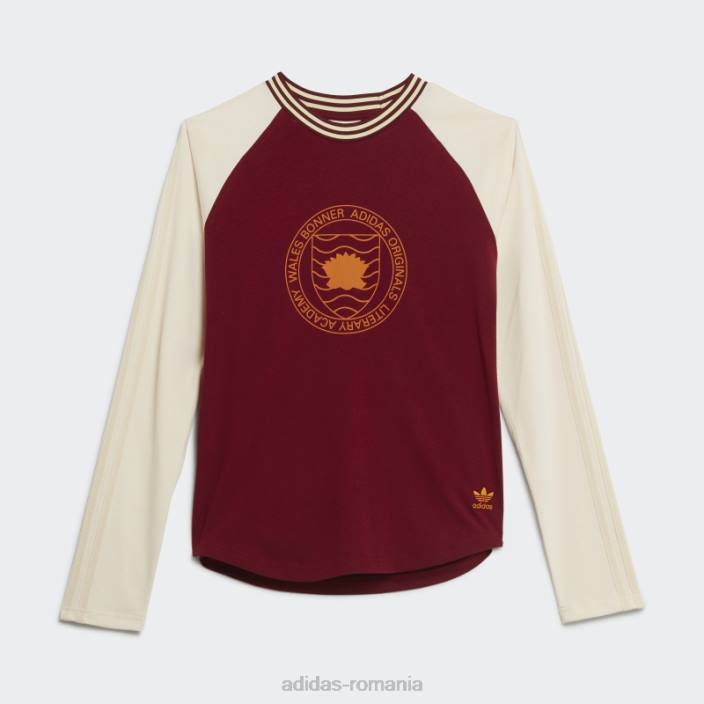 Adidas tricou grafic adidas cu mânecă lungă bonner burgundy Wales bărbați Burgundia 2JBN1683