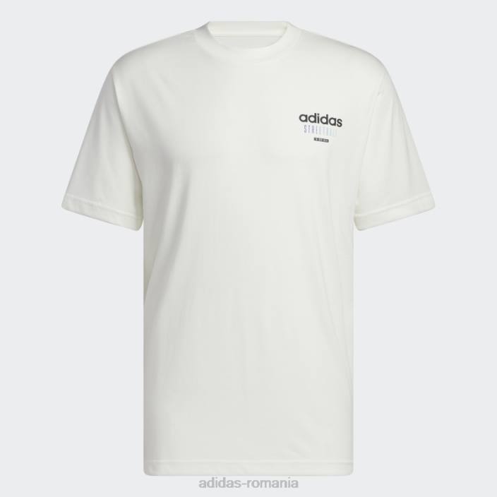 Adidas tricou grafic alb de baschet streetball bărbați alb 2JBN6070