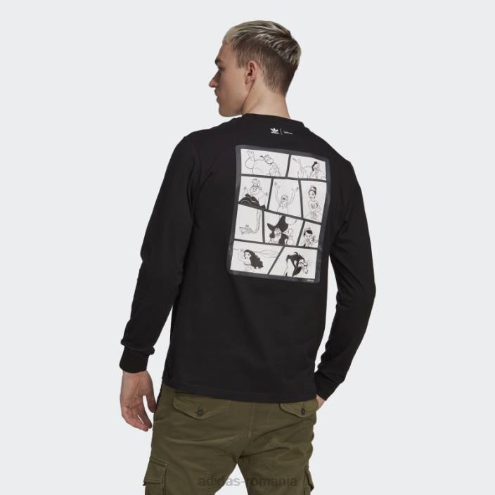 Adidas tricou negru Disney cu mânecă lungă adidas bărbați negru 2JBN14883