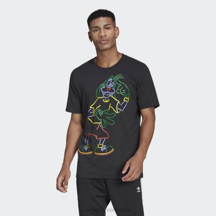 Adidas tricou negru Disney mickey și prieteni goofy adidas bărbați negru 2JBN6969
