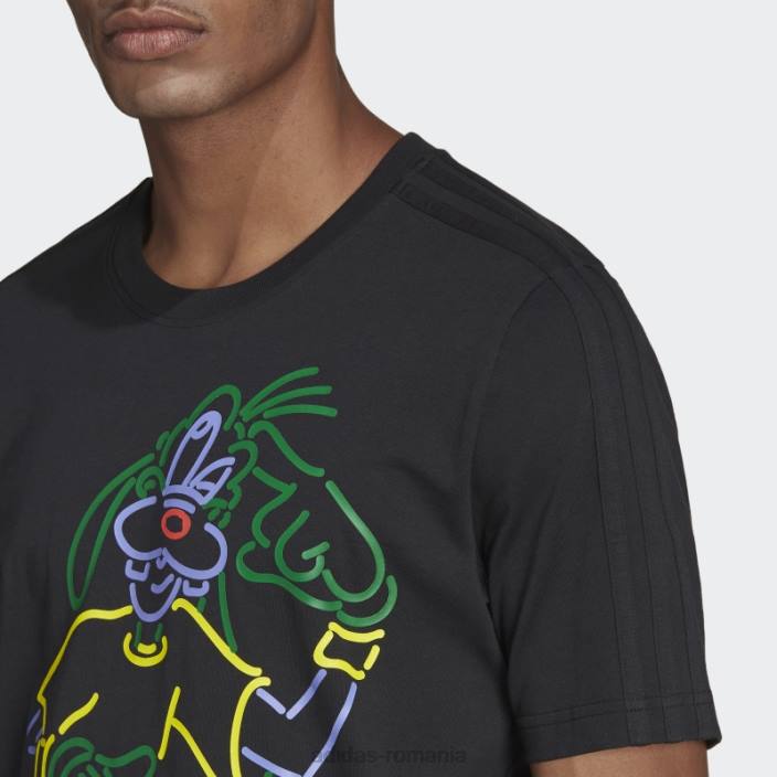 Adidas tricou negru Disney mickey și prieteni goofy adidas bărbați negru 2JBN6969