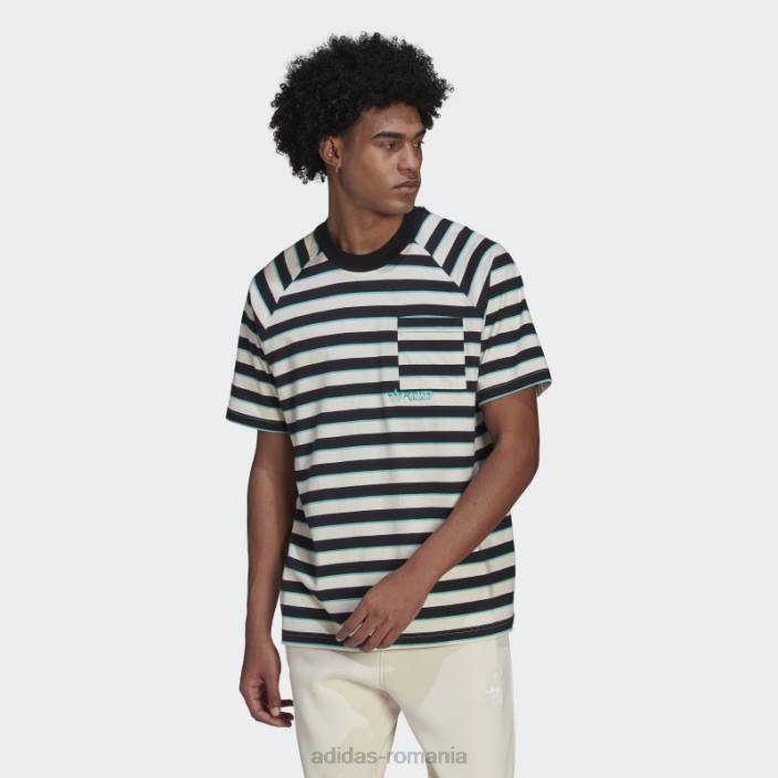 Adidas tricou negru cu buzunar în dungi adidas bărbați negru 2JBN14628