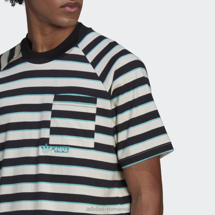 Adidas tricou negru cu buzunar în dungi adidas bărbați negru 2JBN14628