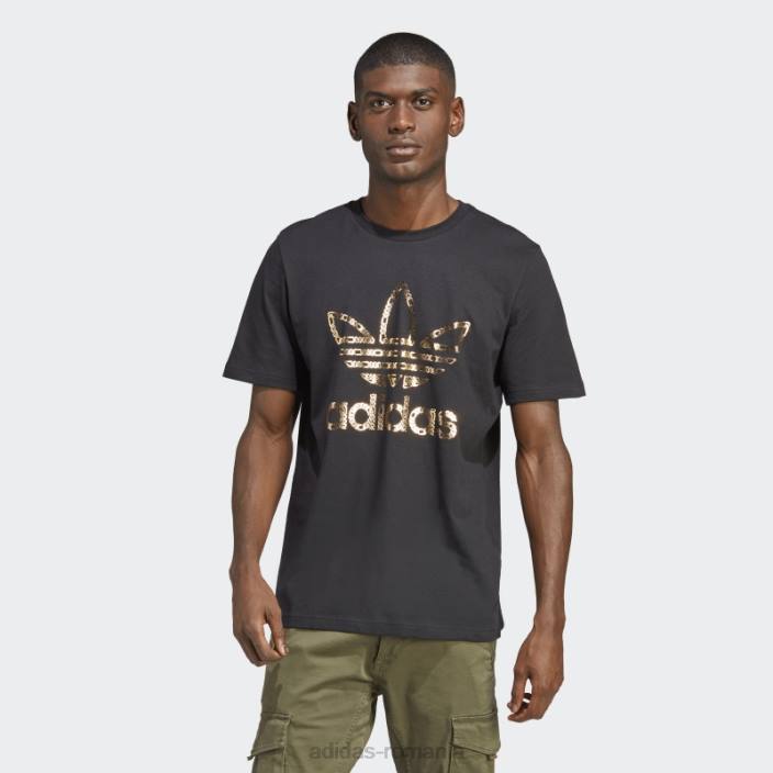 Adidas tricou negru cu lanțuri aurii - 50 de ani de trifoil adidas bărbați negru 2JBN14613