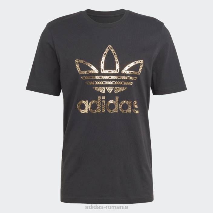 Adidas tricou negru cu lanțuri aurii - 50 de ani de trifoil adidas bărbați negru 2JBN14613