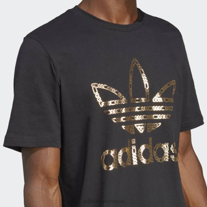 Adidas tricou negru cu lanțuri aurii - 50 de ani de trifoil adidas bărbați negru 2JBN14613