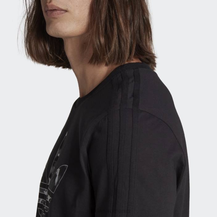 Adidas tricou negru cu mânecă lungă cu dungi camo cu grafică bărbați negru 2JBN14266