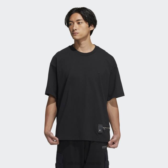 Adidas tricou negru cu mânecă scurtă cu fermoar bărbați negru 2JBN1637