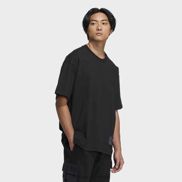 Adidas tricou negru cu mânecă scurtă cu fermoar bărbați negru 2JBN1637
