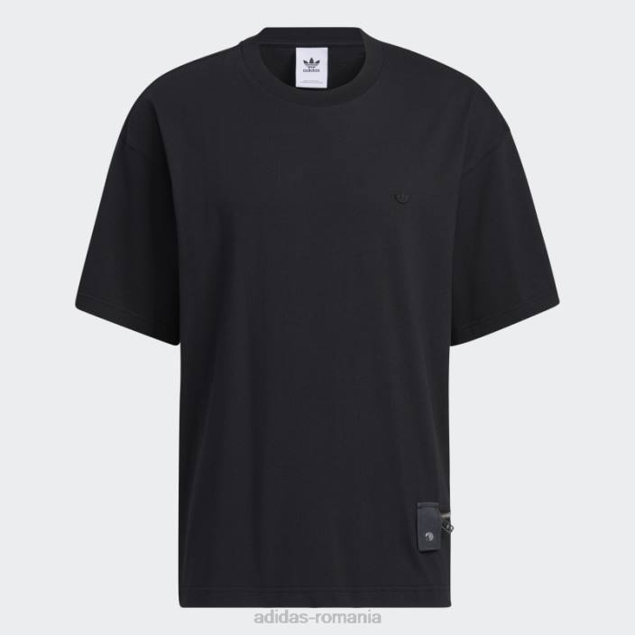 Adidas tricou negru cu mânecă scurtă cu fermoar bărbați negru 2JBN1637