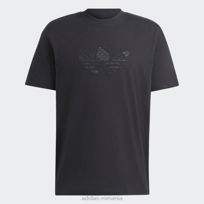 Adidas tricou negru cu monogramă grafică bărbați negru 2JBN5051