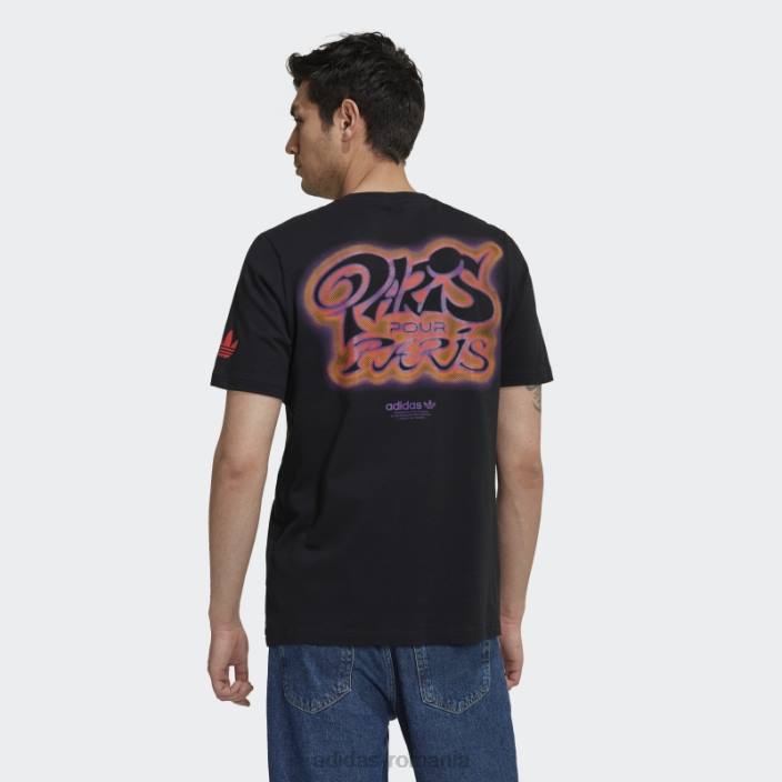 Adidas tricou negru x paris baschet paris pour paris fierbinte bărbați negru 2JBN15092