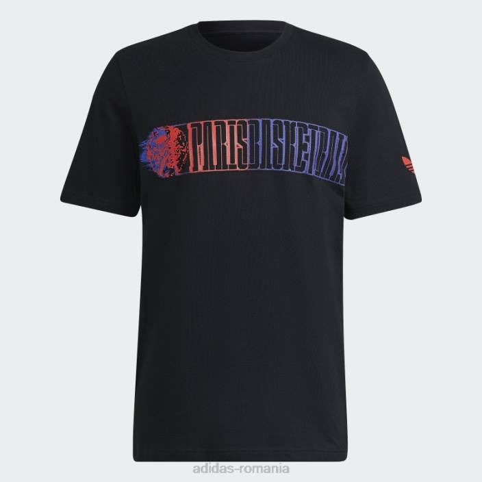 Adidas tricou negru x paris baschet paris pour paris fierbinte bărbați negru 2JBN15092