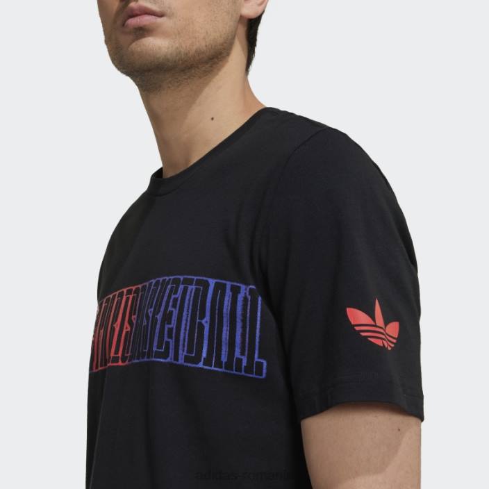 Adidas tricou negru x paris baschet paris pour paris fierbinte bărbați negru 2JBN15092