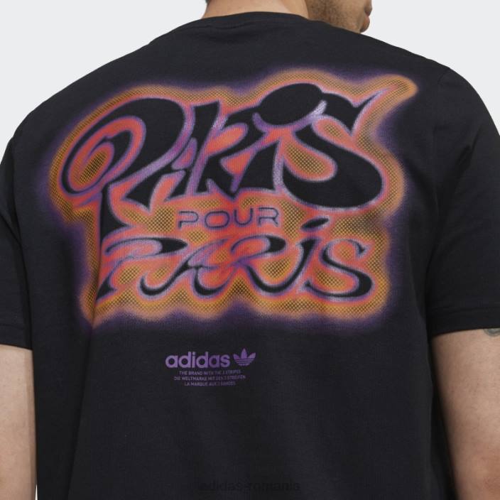 Adidas tricou negru x paris baschet paris pour paris fierbinte bărbați negru 2JBN15092