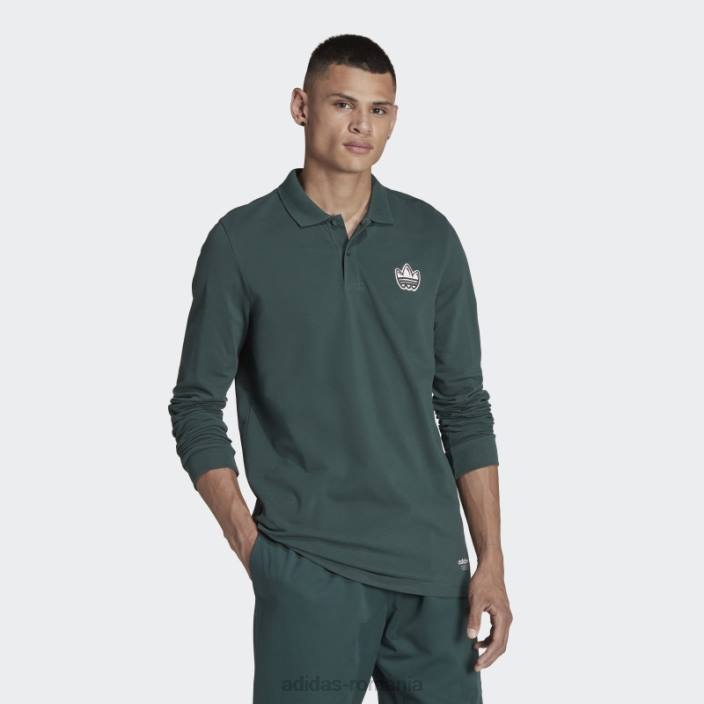 Adidas tricou polo cu mânecă lungă grafică campus verde mineral adidas bărbați verde mineral 2JBN7284