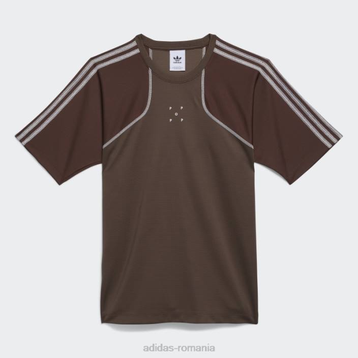 Adidas tricou pop tech cu mânecă scurtă deepest earth bărbați cel mai adânc pământ/cauciuc/maro 2JBN7549