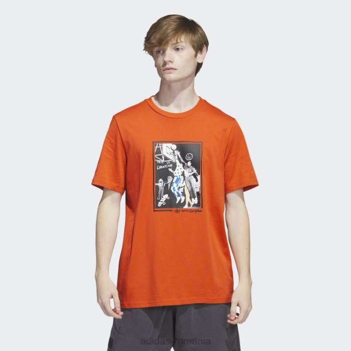Adidas tricou roșu cu grafic shmoofoil adidas bărbați roșu/multicolor 2JBN5679