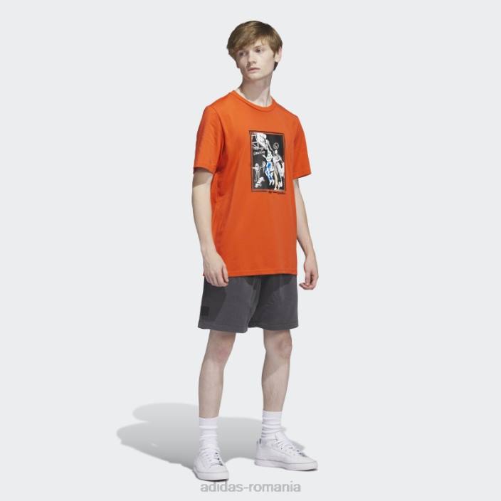 Adidas tricou roșu cu grafic shmoofoil adidas bărbați roșu/multicolor 2JBN5679