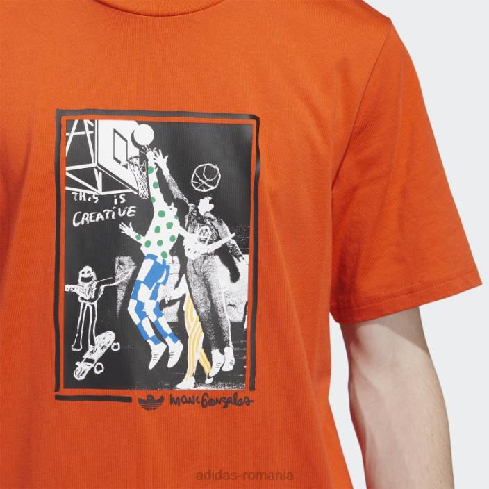 Adidas tricou roșu cu grafic shmoofoil adidas bărbați roșu/multicolor 2JBN5679