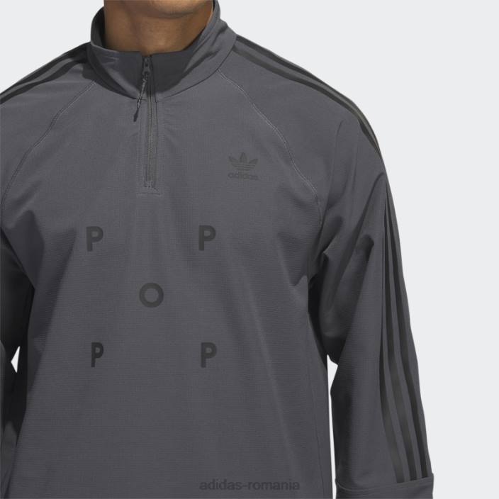 Adidas tricou termic pop gri cu mânecă lungă bărbați gri/negru 2JBN6791