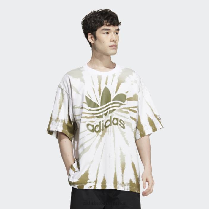 Adidas tricou tie-dye pentru exterior alb bărbați alb/măsliniu 2JBN1531