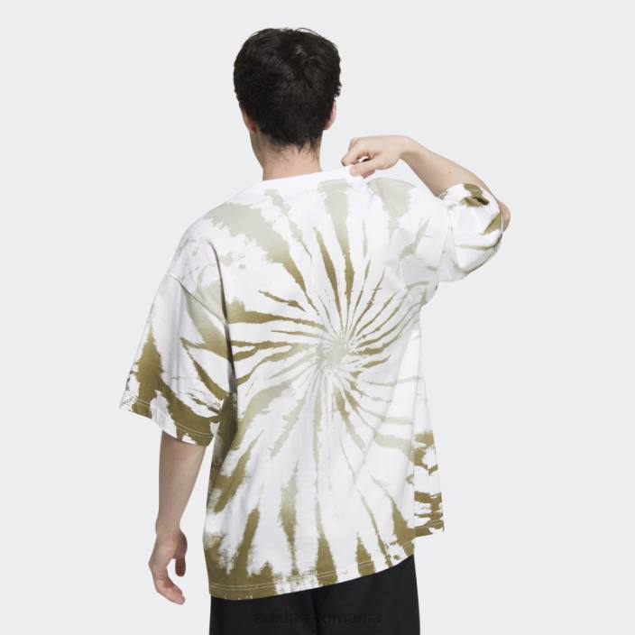 Adidas tricou tie-dye pentru exterior alb bărbați alb/măsliniu 2JBN1531