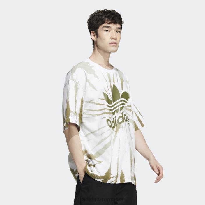 Adidas tricou tie-dye pentru exterior alb bărbați alb/măsliniu 2JBN1531