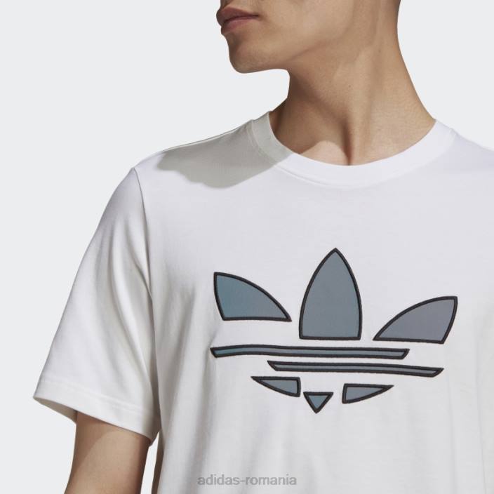 Adidas tricou trifoil sfărâmat adicolor alb bărbați alb 2JBN15167