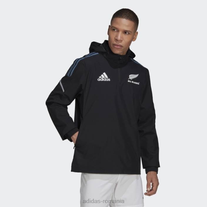 Adidas all blacks rugby windbreaker negru adidas bărbați negru/alb/otel 2JBN13662