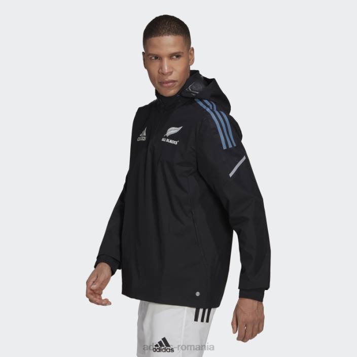 Adidas all blacks rugby windbreaker negru adidas bărbați negru/alb/otel 2JBN13662