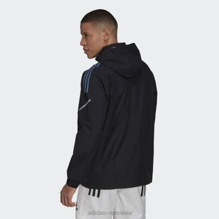 Adidas all blacks rugby windbreaker negru adidas bărbați negru/alb/otel 2JBN13662