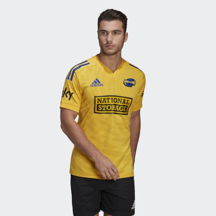 Adidas aur uragane rugby replica tricou acasă bărbați aur 2JBN14812