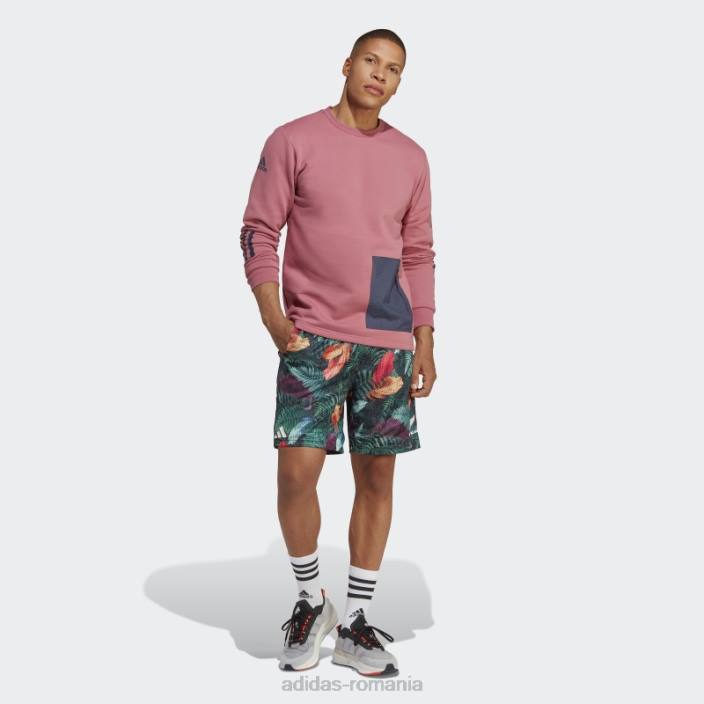 Adidas hanorac roz all blacks rugby lifestyle crewgate bărbați roz/marine 2JBN13966
