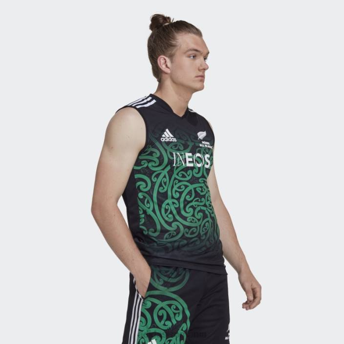 Adidas maiotă neagră maori all blacks de performanță de rugby bărbați negru/verde 2JBN1547