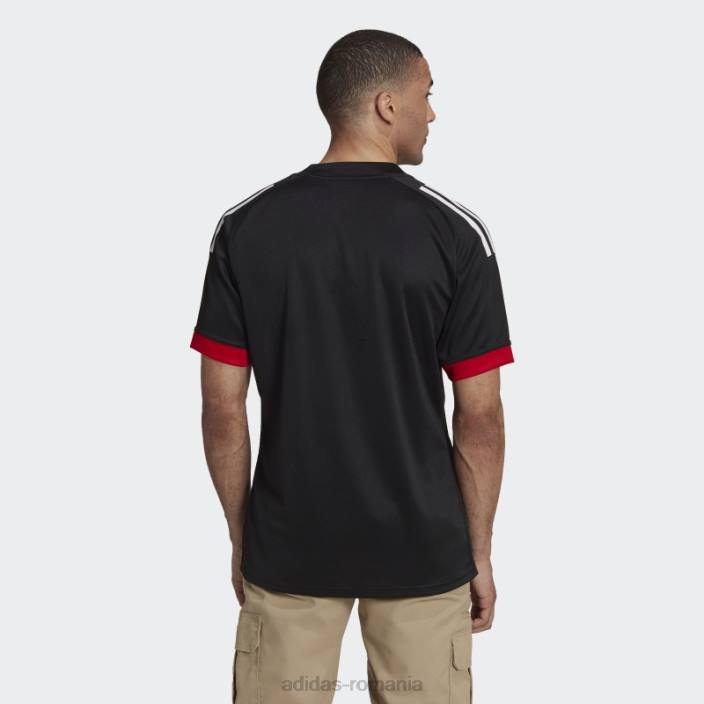 Adidas negru maori all blacks rugby replica tricou acasă adidas bărbați negru/alb/stacojiu 2JBN1155