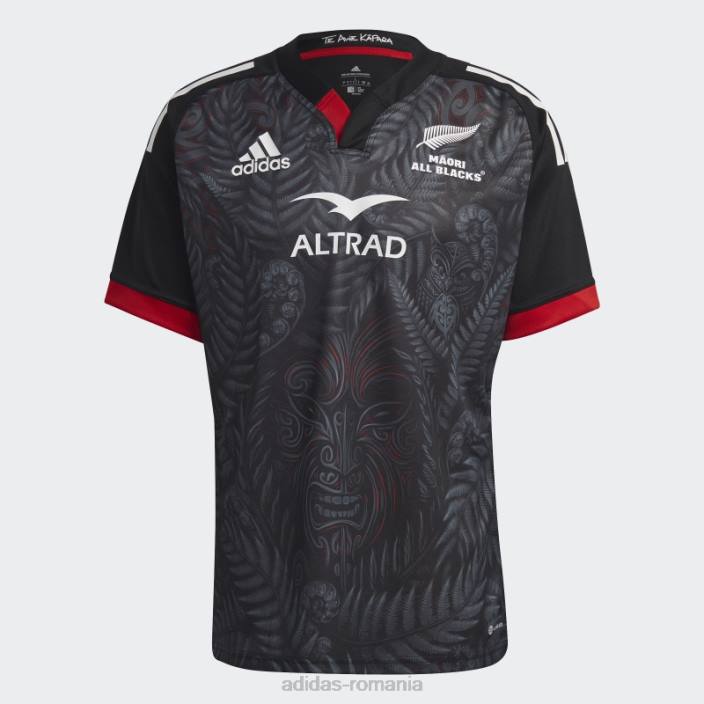Adidas negru maori all blacks rugby replica tricou acasă bărbați negru/alb/stacojiu 2JBN13853