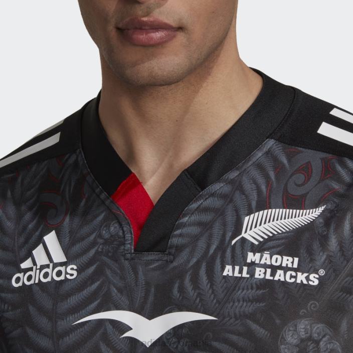 Adidas negru maori all blacks rugby replica tricou acasă bărbați negru/alb/stacojiu 2JBN13853