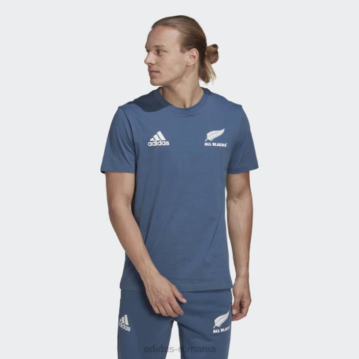 Adidas oțel all blacks tricou din bumbac rugby adidas bărbați otel/alb 2JBN1221