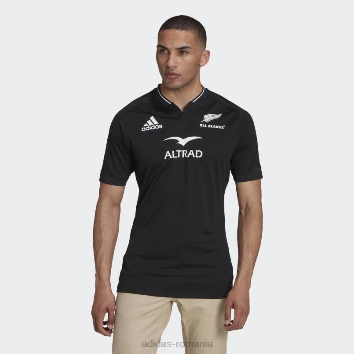 Adidas tricou acasă rugby all blacks alb fierbinte bărbați alb negru 2JBN810