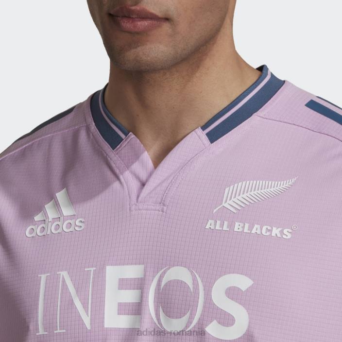 Adidas tricou de antrenament rugby all blacks lila bărbați liliac/oțel/alb 2JBN1315
