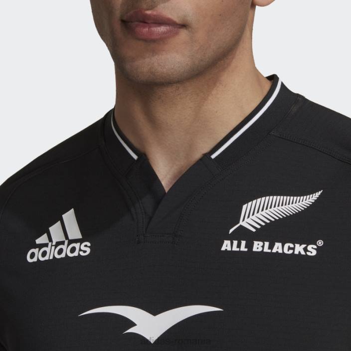 Adidas tricou negru all blacks rugby performanță acasă bărbați alb negru 2JBN13979