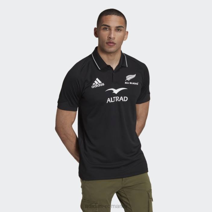 Adidas tricou polo all blacks rugby home negru bărbați alb negru 2JBN1184