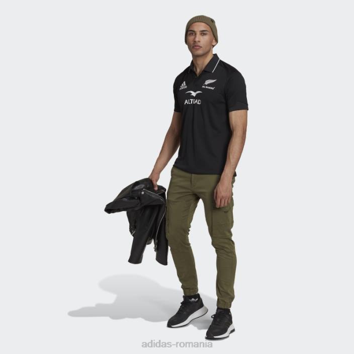 Adidas tricou polo all blacks rugby home negru bărbați alb negru 2JBN1184