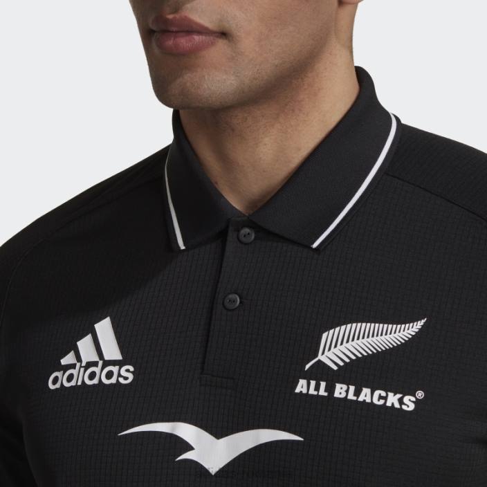Adidas tricou polo all blacks rugby home negru bărbați alb negru 2JBN1184