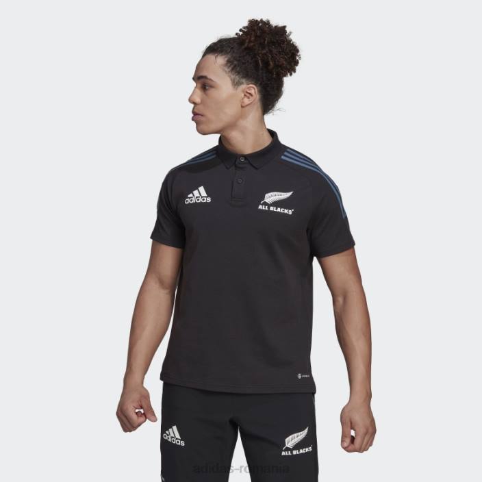 Adidas tricou polo all blacks rugby negru bărbați negru/otel/alb 2JBN13676